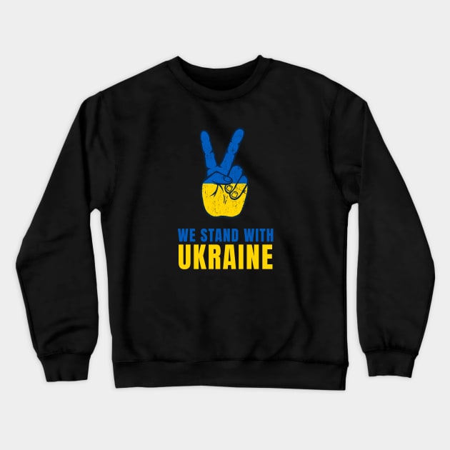 We Stand with Ukraine Crewneck Sweatshirt by Jitterfly